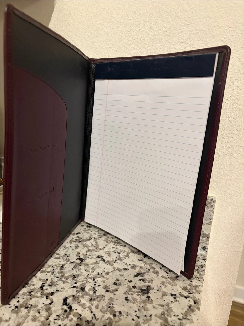 Burgundy Leather Folio Portfolio - Picture 2 of 2
